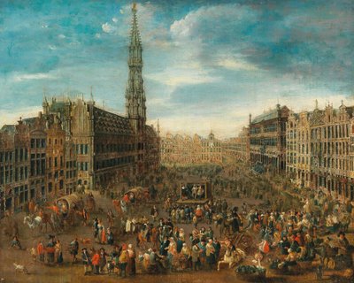 Scène de marché sur la Grand-Place à Bruxelles - Unbekannt