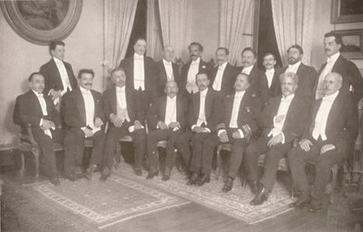 Le maréchal Hermes da Fonseca avec ses secrétaires d