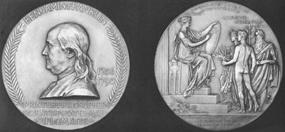 Médaille frappée pour commémorer le 200e anniversaire de la naissance de Benjamin Franklin - Unbekannt