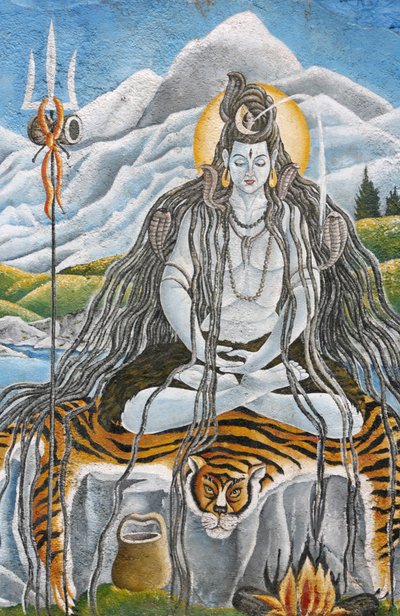 Shiva méditant avec des serpents naja à Pashupatinah, Katmandou, Népal - Unbekannt