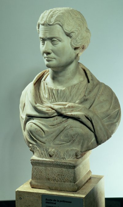 Melitene, prêtresse de la Mère des Dieux, buste en marbre romain, consacré en 162 apr. J.-C. - Unbekannt