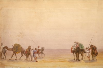 Hommes avec chameaux et chevaux, partie du panorama de Londres à Hong Kong - Unbekannt