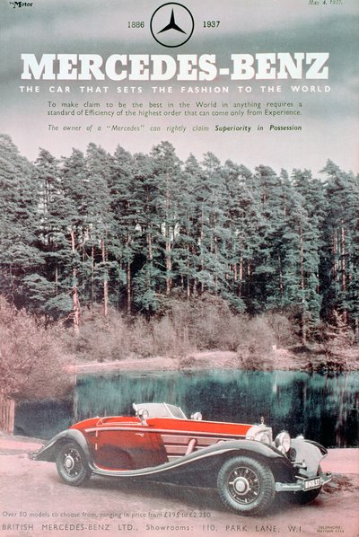 Publicité pour voiture Mercedes-Benz, 1937 - Unbekannt