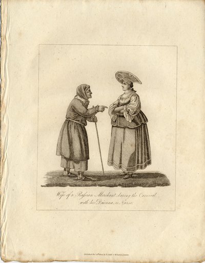 Femme de marchand avec nourrice pendant le Fasching, 1833 - Unbekannt