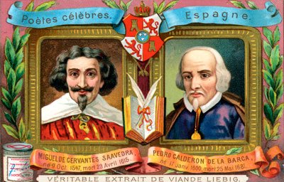 Miguel de Cervantes Saavedra et Pedro Calderon De La Barca, vers 1900 - Unbekannt