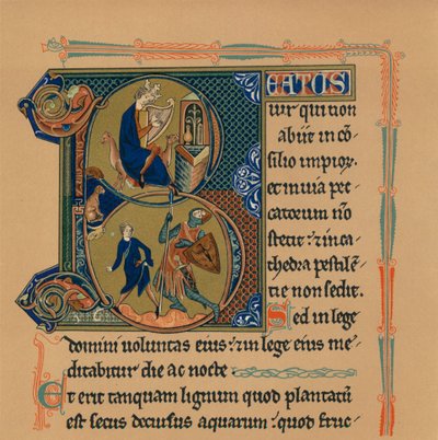 Initiale miniature et partie d
