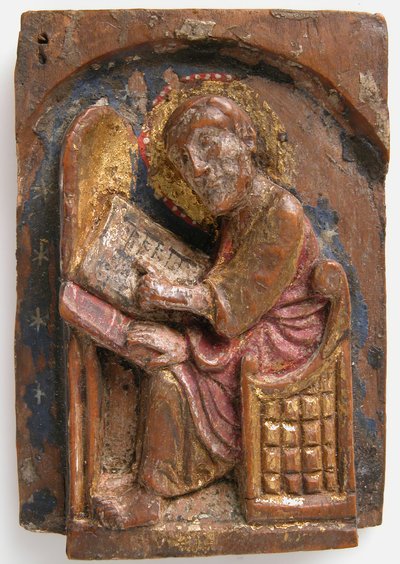 Miniature en relief de Saint Luc à sa table d