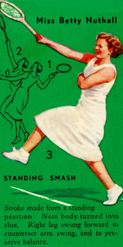Miss Betty Nuthall - Standing Smash, vers 1935 - Unbekannt