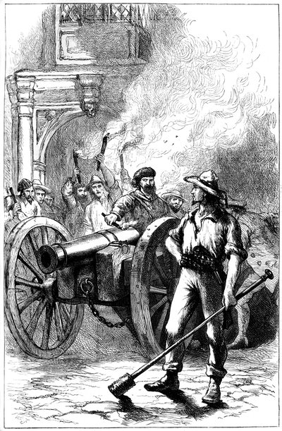 Foule tirant au canon devant le palais de justice où Alexander McLeod était emprisonné, 1840 vers 1880 - Unbekannt