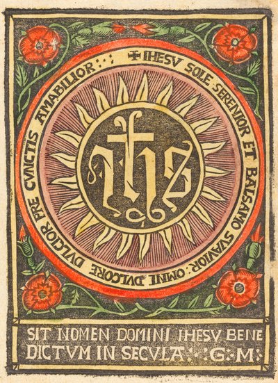 Monogramme JHS dans un cercle enflammé, vers 1500 - Unbekannt