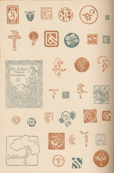 Monogrammes et marques, vers 1890, 1905 - Unbekannt
