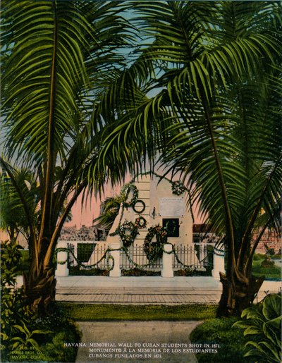 Monument aux étudiants en médecine cubains exécutés par les Espagnols en 1871, La Havane, Cuba, c. 1920 - Unbekannt