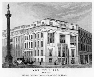 Hôtel Morleys et colonne de Nelson, Trafalgar Square, Westminster, Londres, 19e siècle - Unbekannt