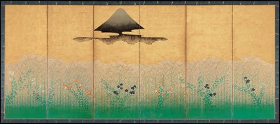 Mont Fuji et la lune, vers 1760 - Unbekannt
