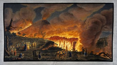 Éruption du mont Vésuve la nuit, Royaume de Naples - Unbekannt