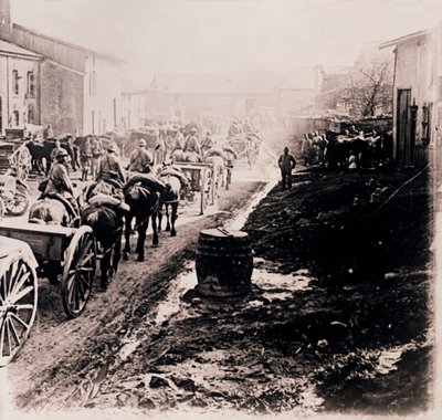 Troupes montées avec des wagons, vers 1914-1918 - Unbekannt