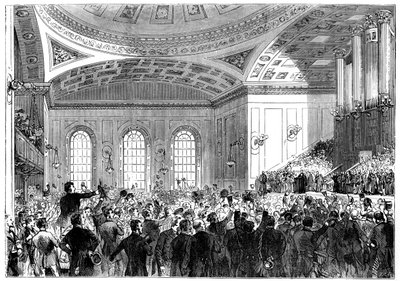 M. Gladstone prononçant son discours en tant que Lord Recteur de l