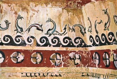 Peinture murale dans la tombe de Typhon Tomba del Tifone à Tarquinia, Italie, 1928 - Unbekannt