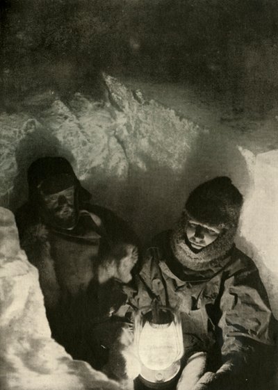 Murray et Priestley descendant dans un puits creusé à Green Lake - Unbekannt