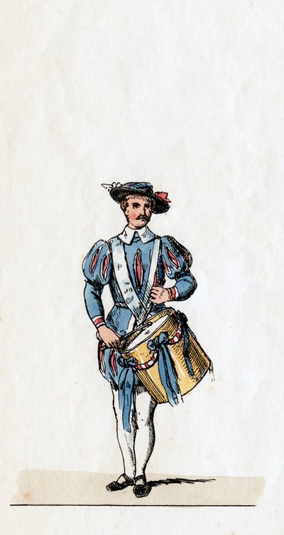 Musicien, costume pour la pièce de Shakespeare, Henry VIII, 19ème siècle - Unbekannt