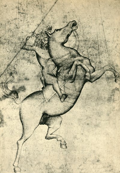 Homme nu chevauchant un cheval, début du 15e siècle, 1943 - Unbekannt