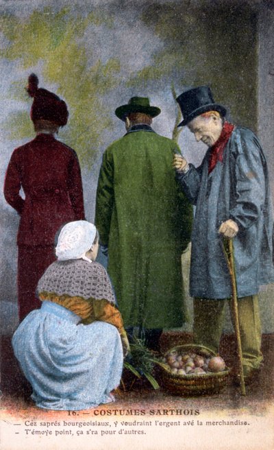 Costume traditionnel de Sarthe, vers 1900 - Unbekannt