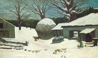 Ferme de la Nouvelle-Angleterre en hiver, 1850 ou après - Unbekannt