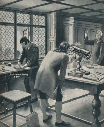 Newton invente un nouveau télescope, vers 1934 - Unbekannt