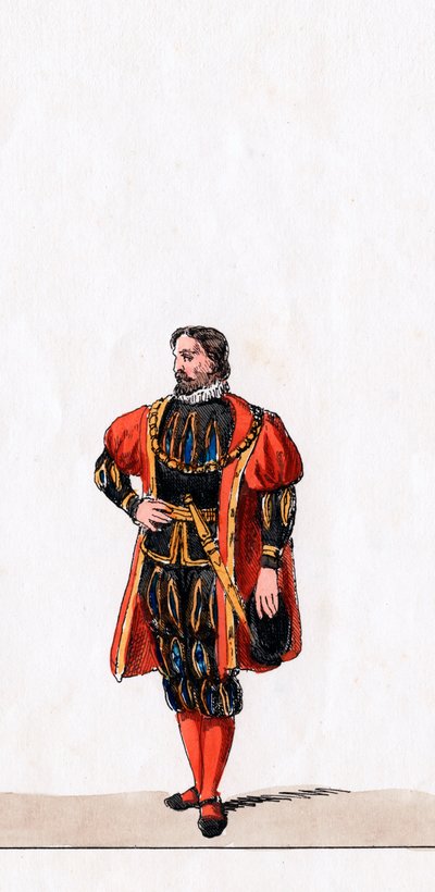 Noble, costume pour la pièce de Shakespeare, Henry VIII, XIXe siècle - Unbekannt
