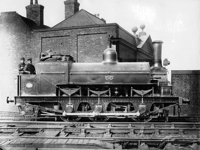 Locomotive à vapeur North Staffordshire 0-6-0 avec conducteur et chauffeur sur la plate-forme, 19e siècle - Unbekannt