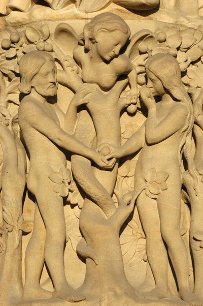 Cathédrale Notre-Dame de Paris sculpture : Adam et Ève, Paris, France - Unbekannt