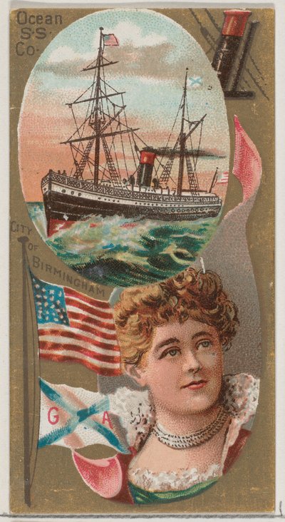 Compagnie de vapeur océanique, de la série Ocean and River Steamers N83 pour la marque Duke, 1887 - Unbekannt