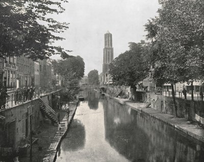 Vieux canal et tour Dom, Utrecht, Pays-Bas, 1895 - Unbekannt