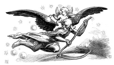 Le Père Temps avec sa faux, portant la nouvelle année, 1870 - Unbekannt
