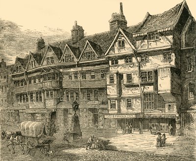 Vieilles maisons à Holborn près de Middle Row, vers 1872 - Unbekannt