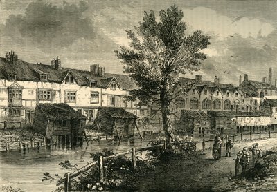 Vieilles maisons dans London Street, Dockhead, vers 1810, vers 1878 - Unbekannt
