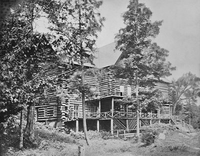 Ancienne cabane en rondins, Lake Placid, Adirondacks, New York, vers 1897 - Unbekannt