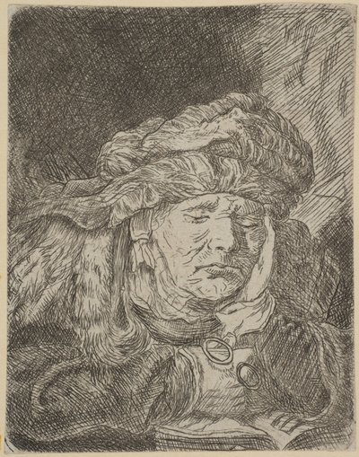 Vieille femme dormant copie.s.d. - Unbekannt