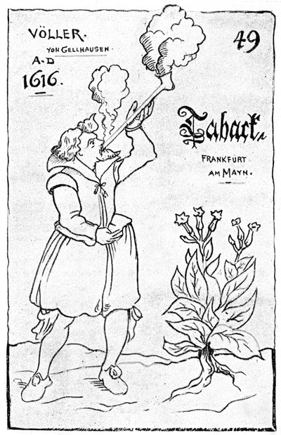 Une des premières illustrations du tabagisme, 1616 - Unbekannt
