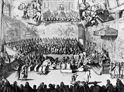 Ouverture du Parlement par la reine Anne, Westminster, Londres, 18e siècle vers 1905 - Unbekannt