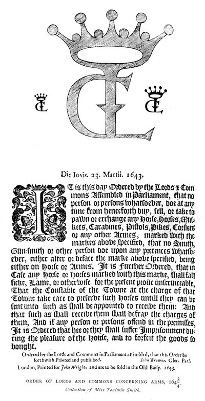 Ordre des Lords et des Communes concernant les armes, 1643-1644, 1893 - Unbekannt