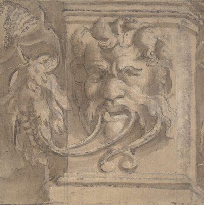 Design ornemental avec masque de style antique, 1550-1600 - Unbekannt