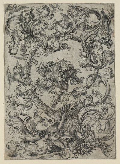 Feuillage ornemental, avec une chouette et d