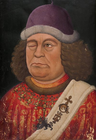 Oswald von Wolkenstein. Frontispice du Liederhandschrift B, ca 1432 - Unbekannt