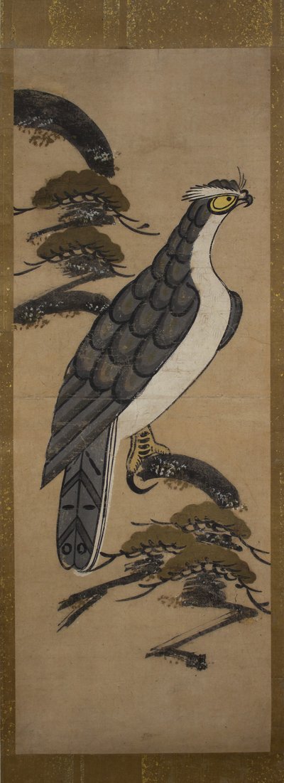 Otsu-e du faucon sur un pin, 18e siècle - Unbekannt