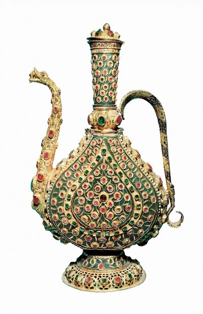 Art ottoman : pichet en or, incrusté de pierres précieuses. Orfèvrerie du XVIIe siècle. - Unbekannt