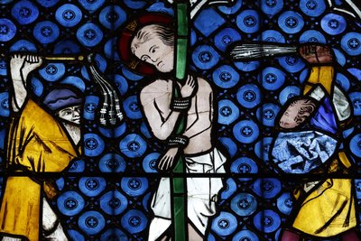 Cathédrale Notre-Dame de Strasbourg. Vitrail. La Passion du Christ. La flagellation. XIVe siècle. Strasbourg - Unbekannt