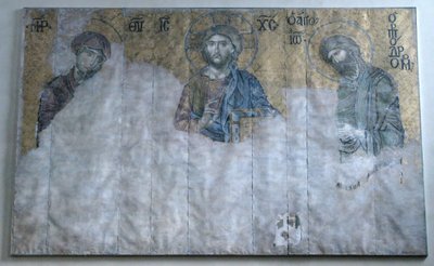 Copie peinte de la mosaïque Deesis, byzantin, début du 20e siècle, original daté du 13e siècle - Unbekannt