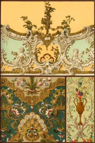 Peinture, tapisserie en cuir, ornements en stuc, France et Allemagne, XVIIe et XVIIIe siècles, 1898 - Unbekannt