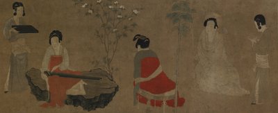 Dames du palais accordant un zither qin, dynastie Ming, 1368-1644 - Unbekannt